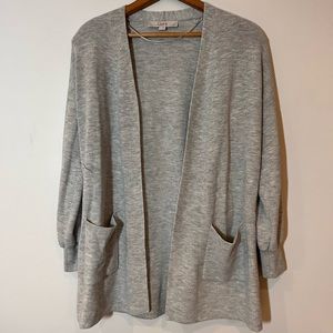 Loft Petite Small Womens Grey Cardigan With Pockets
